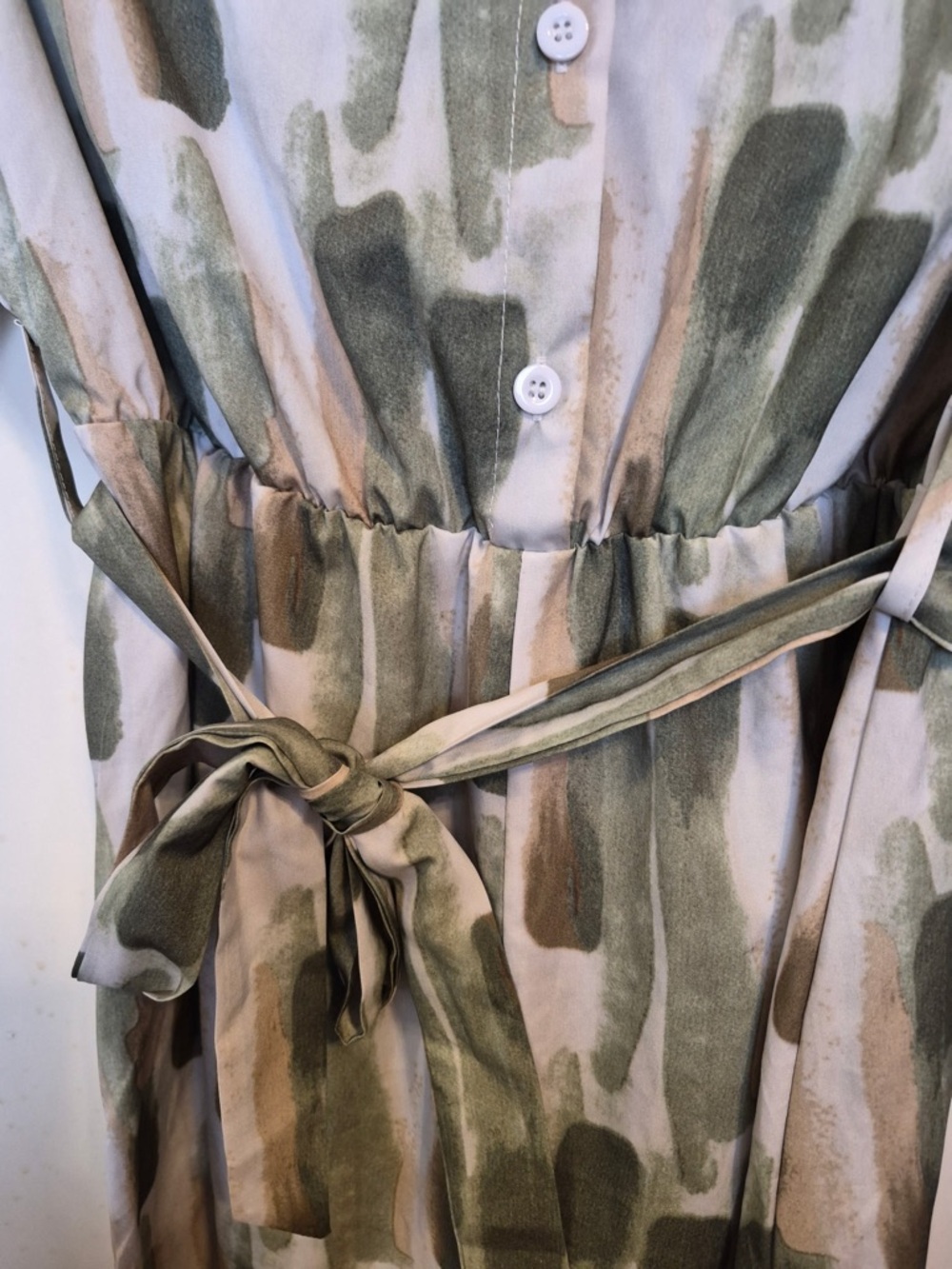 SHEIN Button Front Collar Belted Romper - Picture 5 of 7